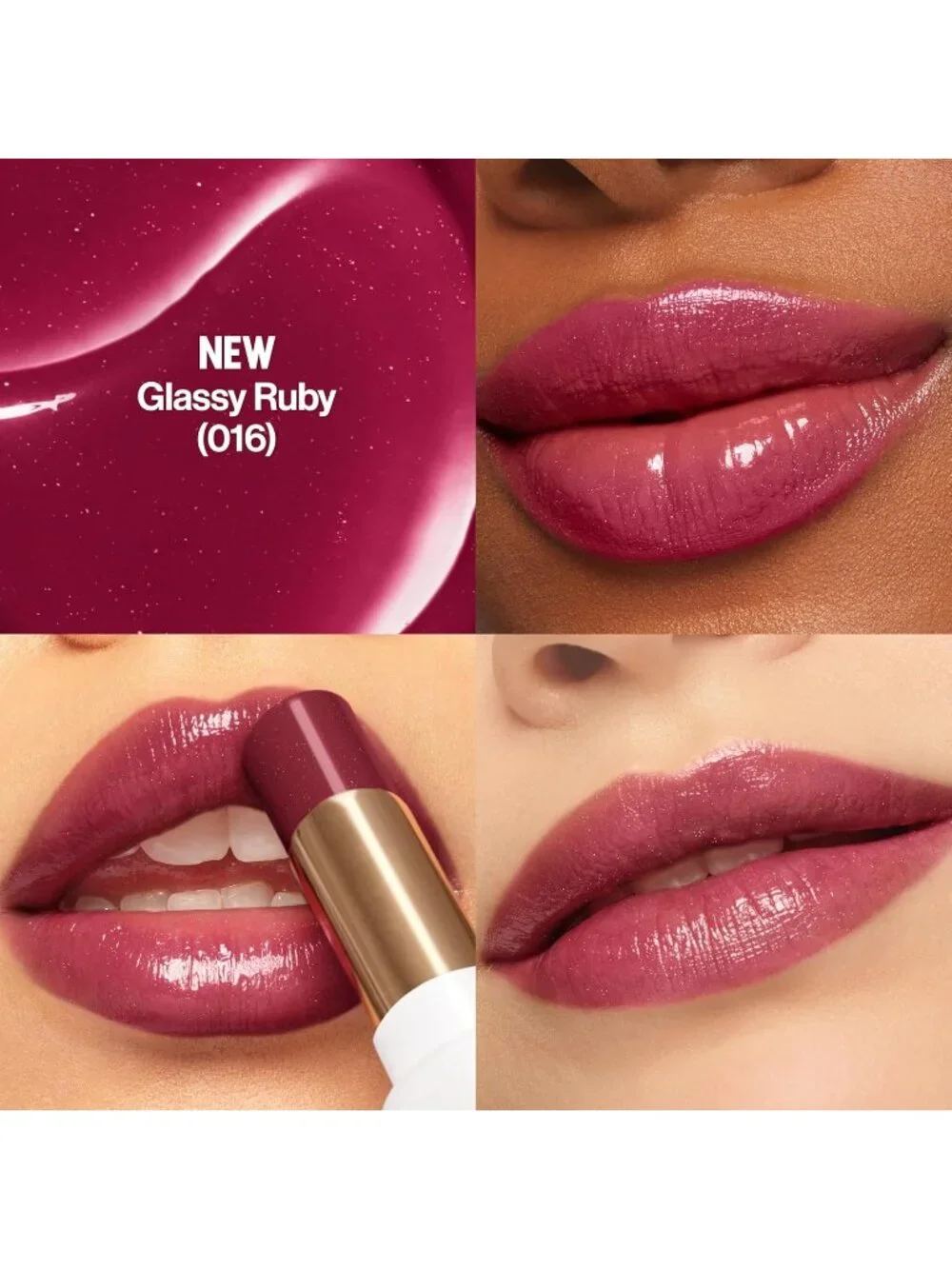 Revlon 016 Glassy Ruby Lustrous Glass Shine Balm Hydrating Tinted Lip Gloss